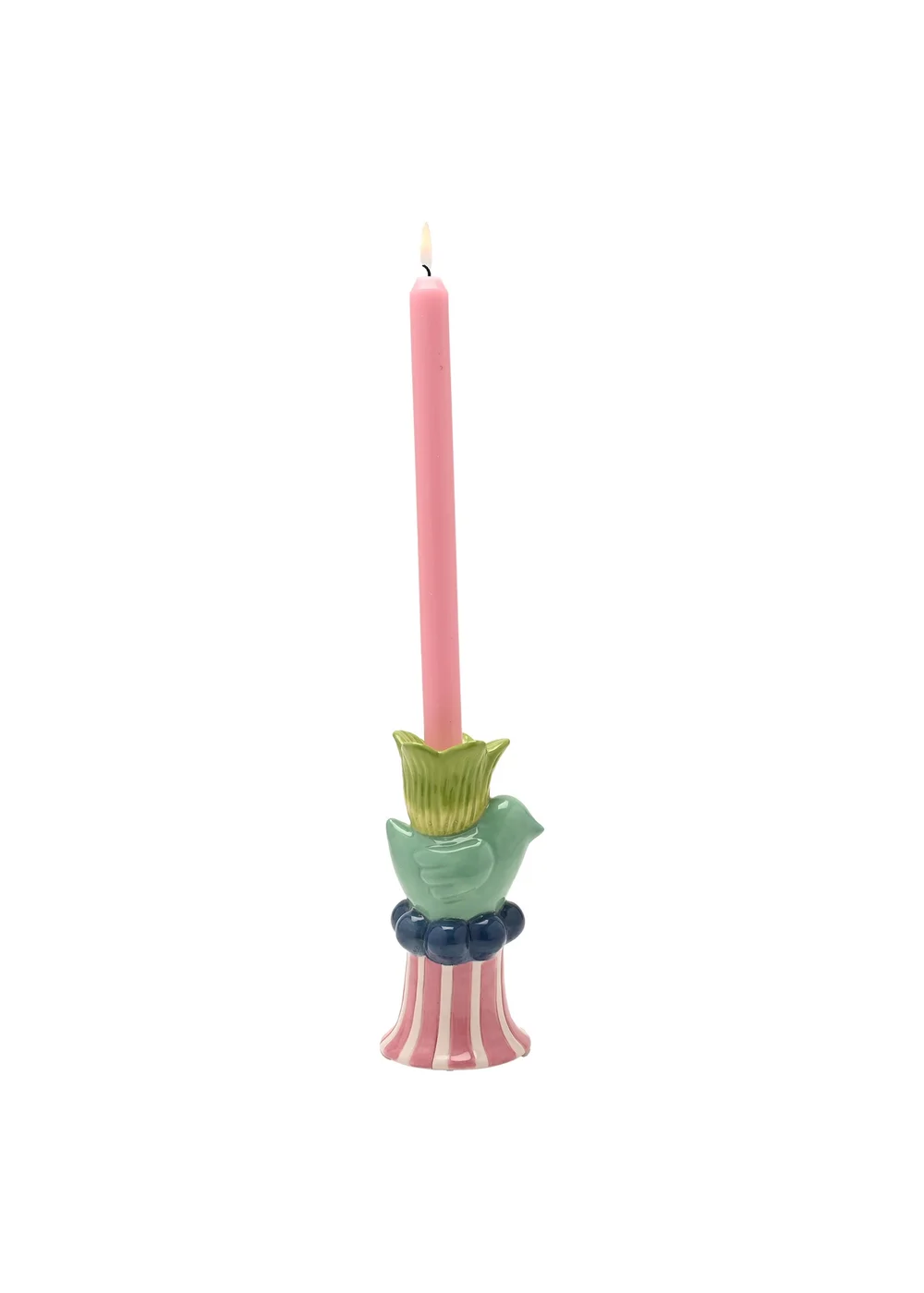Hestia Bird & Green Flower Candle Holder - One Size Image 2