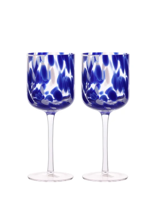 Hestia Blue Tortoise Shell Wine Glasses Set of 2 - One Size Image 2
