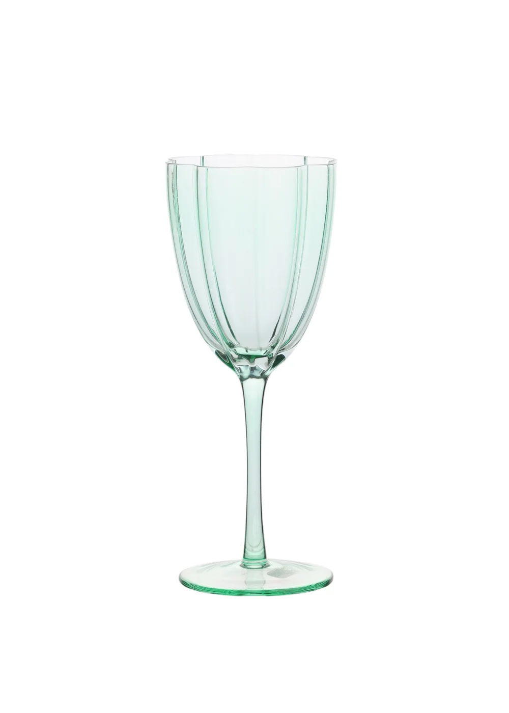Hestia Scallop Wine Glasses Green Set of 2 - One Size Image 2