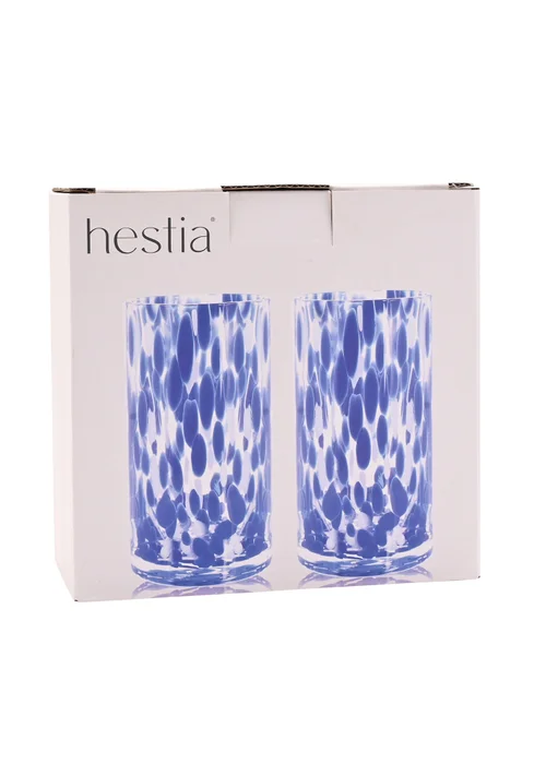 Hestia Blue Tortoise Shell Hi Ball Glasses Set of 2 - One Size Image 3