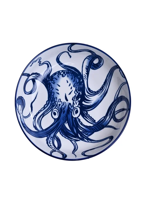 Hestia Blue Salad Bowl Octopus Design - One Size Image 1