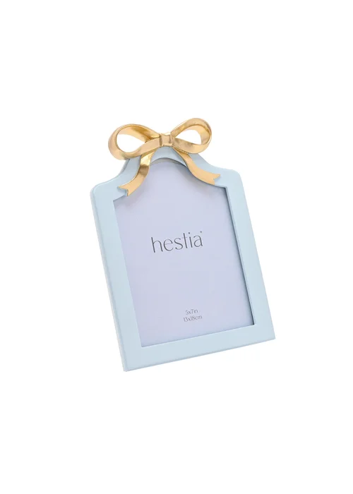 Hestia Soft Blue with Gold Ribbon Photo Frame - One Size Image 1