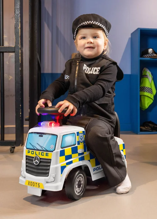 Xootz Mercedes-Benz Police Foot to Floor Ride On White - One Size Image 2