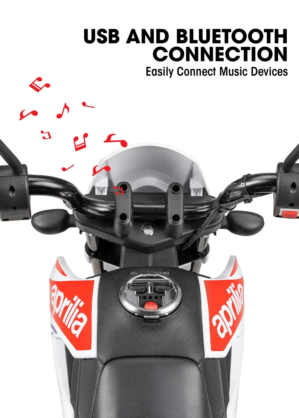 Xootz Aprilia Motorbike 12V Lithium White - One Size Image 6