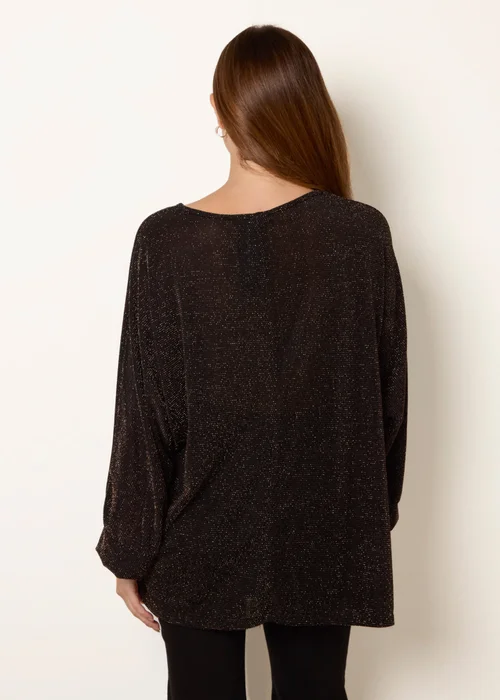 Blue Vanilla Black Buckle Metallic Top - One Size Image 4