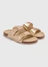 Gold Double Buckle Sandals - Size 3 Image 1