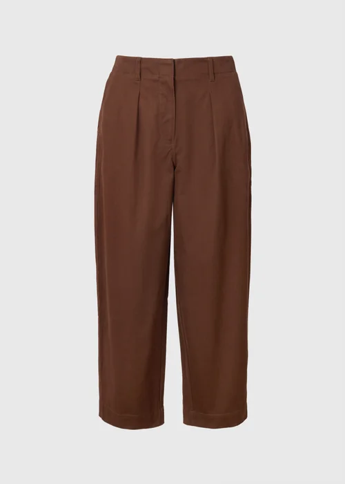 Chocolate Brown Culotte Barrel Trousers - 8 S Image 4