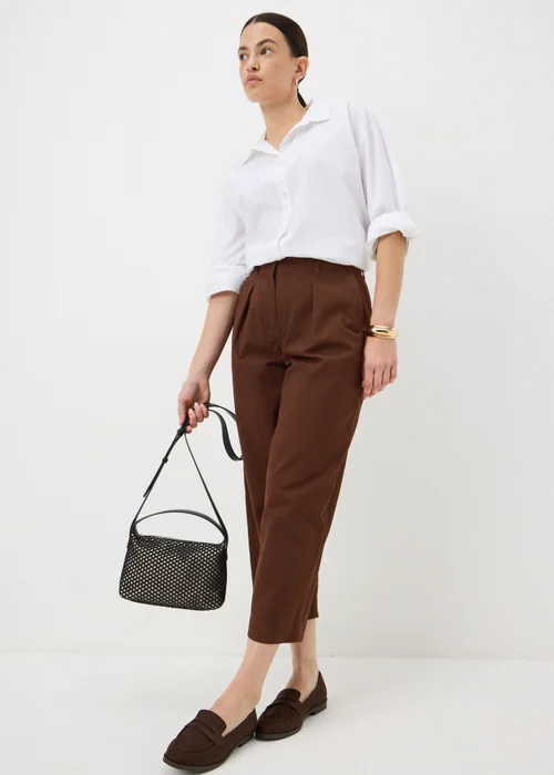 Chocolate Brown Culotte Barrel Trousers - 8 S Image 1