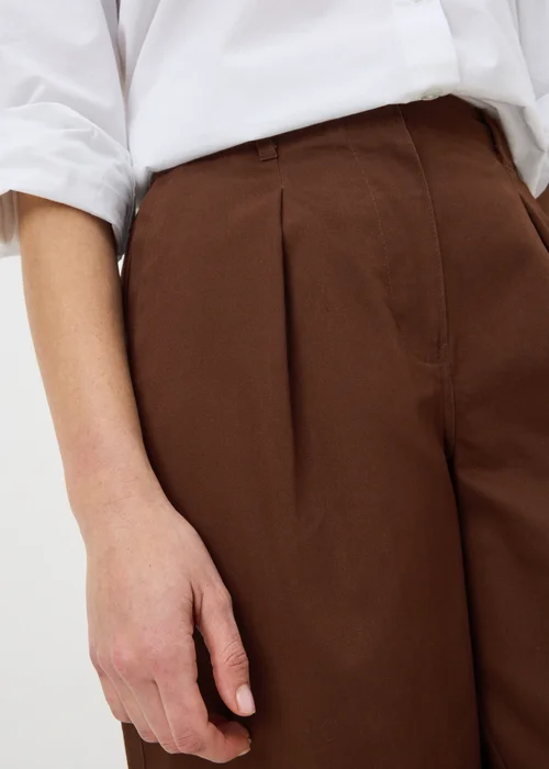 Chocolate Brown Culotte Barrel Trousers - 8 S Image 2