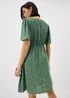 Green Ditsy Floral Print Mini Tea Dress - 8 Image 2