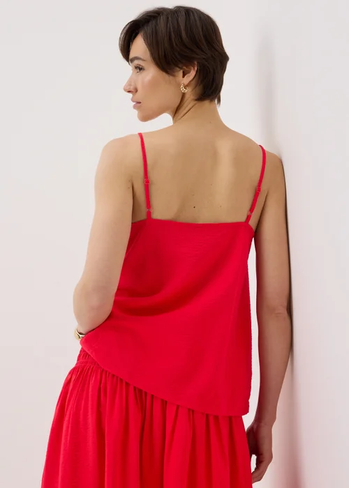 Red Ruched Cami Top - 8 Image 2