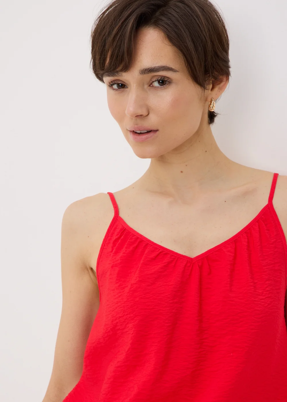 Red Ruched Cami Top - 8 Image 3