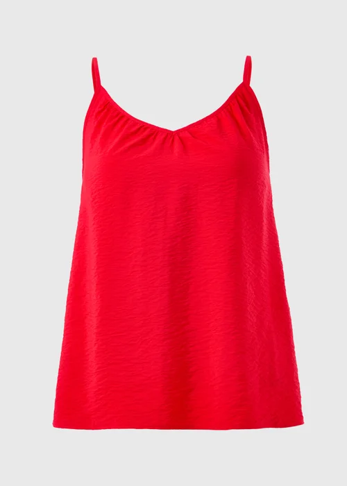 Red Ruched Cami Top - 8 Image 4
