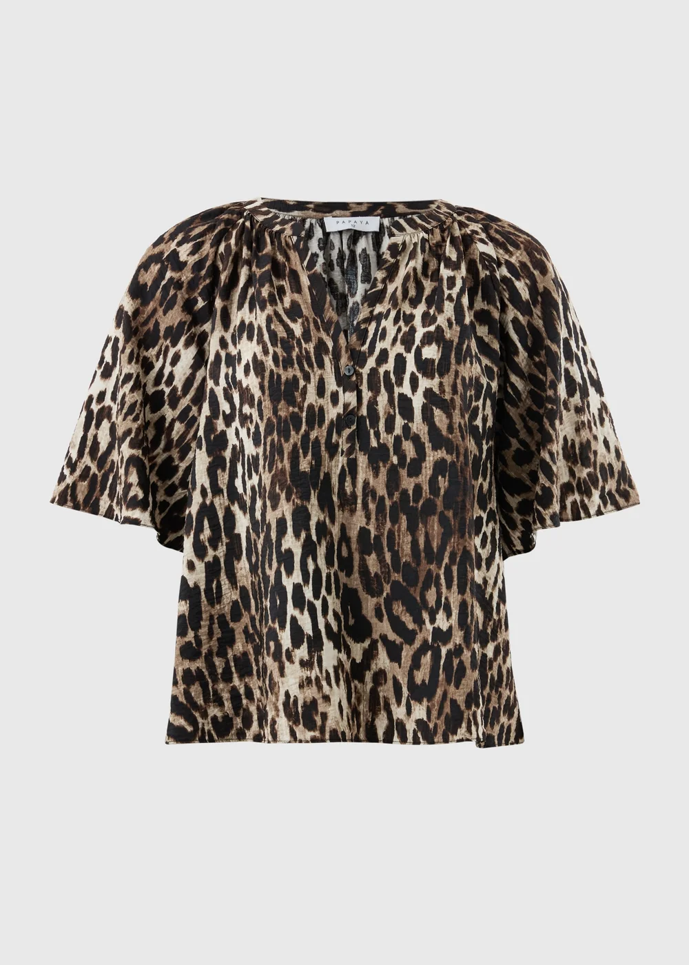 Brown Animal Print Popover Blouse - 8 Image 4