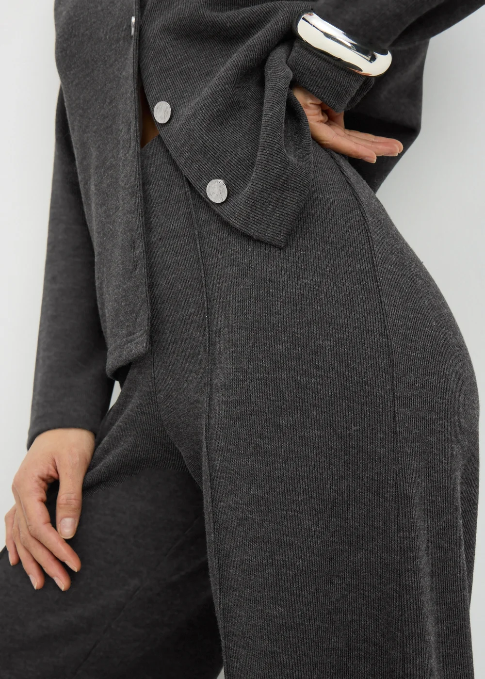 Charcoal Soft Touch Co Ord Trousers - Size 18 33 leg Image 2