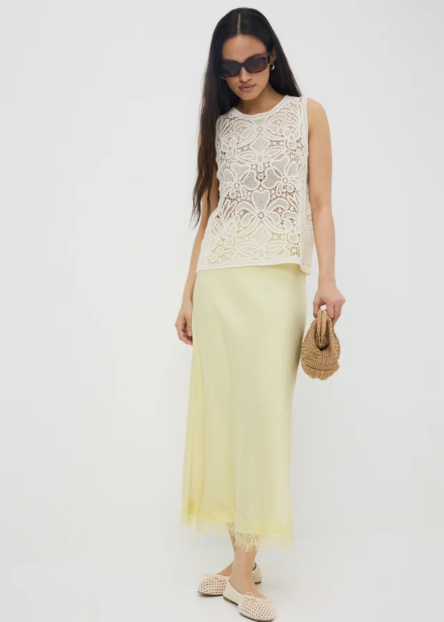 White Crochet Vest Top