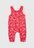 Baby Red Strawberry Print Top & Dungaree Set (Newborn-23mths) - Up to 1 Month Image 1