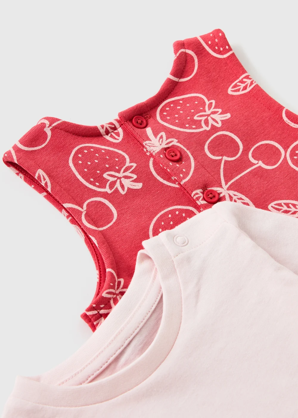 Baby Red Strawberry Print Top & Dungaree Set (Newborn-23mths) - Up to 1 Month Image 2