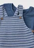 Baby Blue Stripe Top & Dungaree Set (Newborn-23mths) - Up to 1 Month Image 2