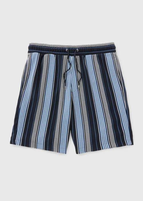 Navy Vertical Stripe Co Ord Shorts - M Image 4
