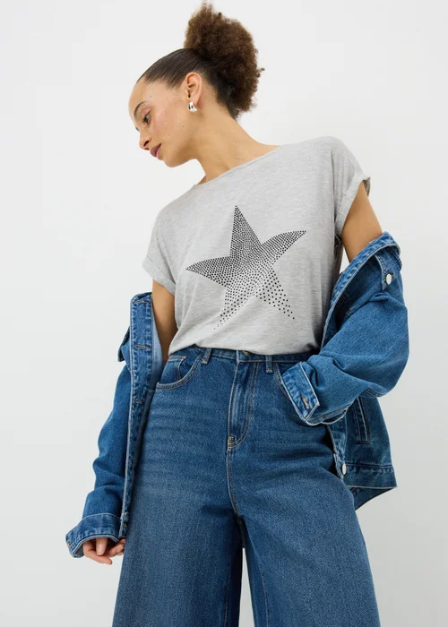 Grey Star Stud T-Shirt - Size 8 Image 1