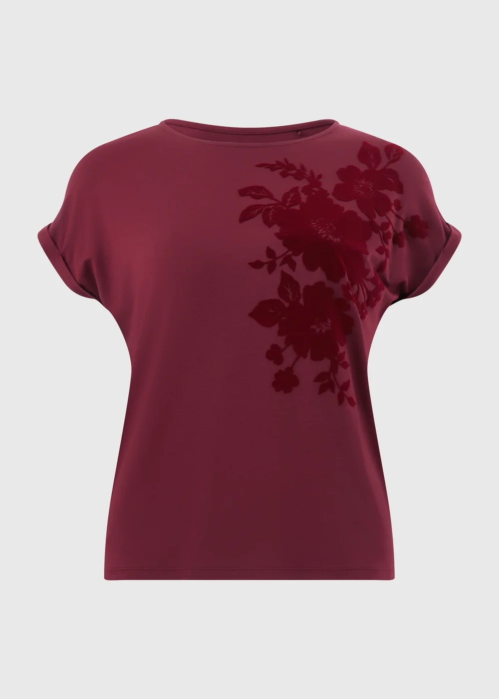 Burgundy Lace Flower T-Shirt - Size 8 Image 2
