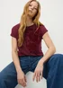 Burgundy Lace Flower T-Shirt - Size 8 Image 1
