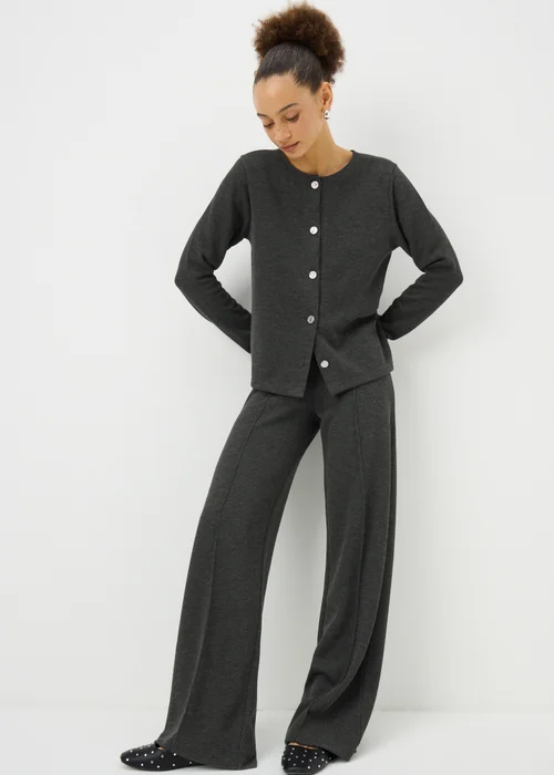 Charcoal Soft Touch Co Ord Cardigan - Size 8 Image 2