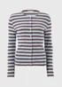 Blue Stripe Ribbed Jersey Cardigan Top - Size 8 Image 4