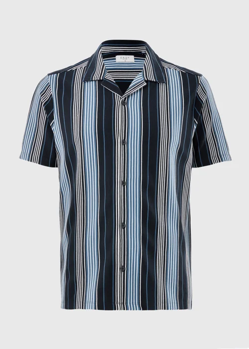 Navy Vertical Stripe Co Ord Shirt - S Image 4