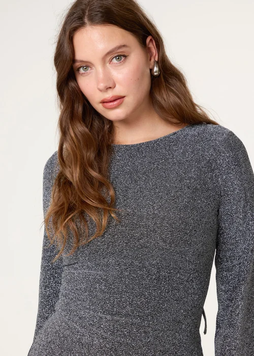 Blue Vanilla Black Glitter Mini Dress With Back Tie - 22-24 Image 4