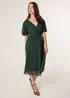Blue Vanilla Green Double Angel Sleeve Lace Midi Dress - L Image 1