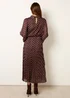 Blue Vanilla Brown Polka Dot Metallic Dress - S Image 4