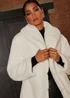 Chi Chi London Cream Plush Faux Fur Coat - 12 Image 3