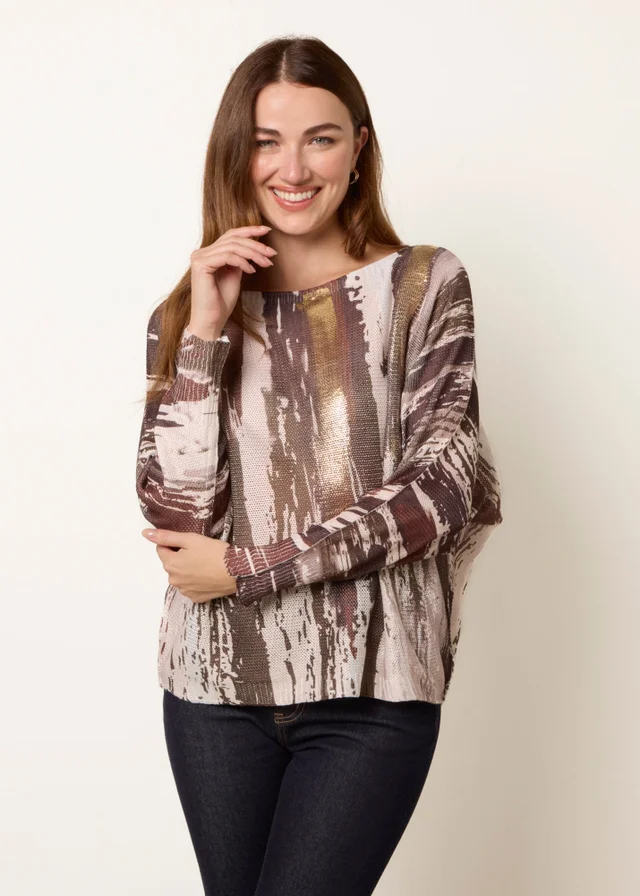 Blue Vanilla Multi Metallic Paint Brush Top