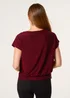Blue Vanilla Burgundy Lurex Cowl Neck Draped Top - Medium/Large Image 4