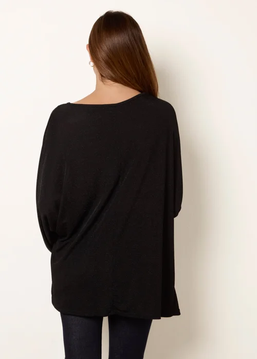 Blue Vanilla Black Buckle Metallic Top - One Size Image 4