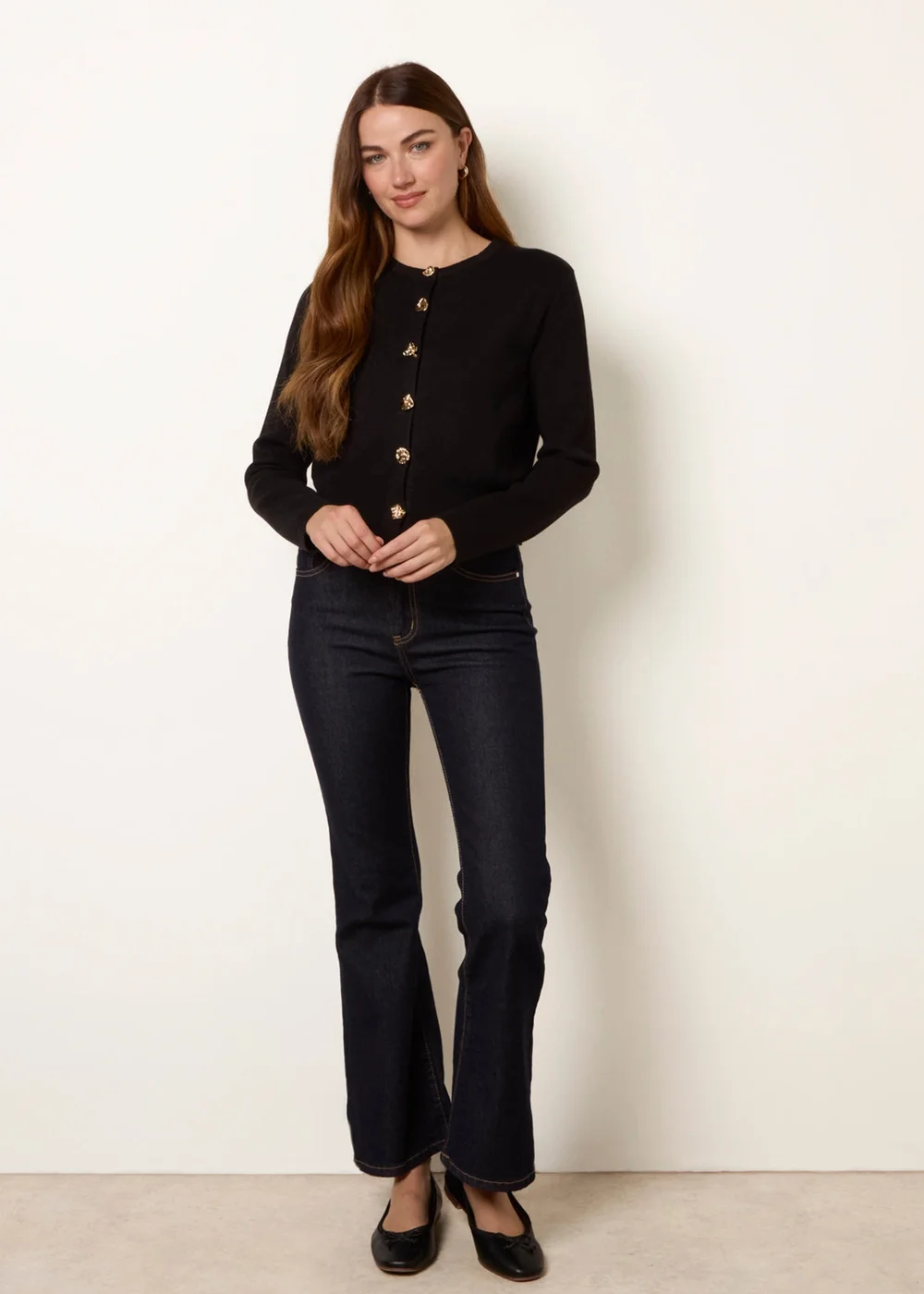 Blue Vanilla Black Gold Buttons Cardigan - Size 6-8 Image 2