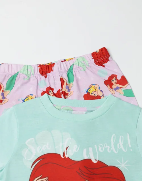 Vanilla Underground Disney The Little Mermaid Character Girls Blue Long Pyjama Set (2-10yrs) - Age 7-8 Years Image 3