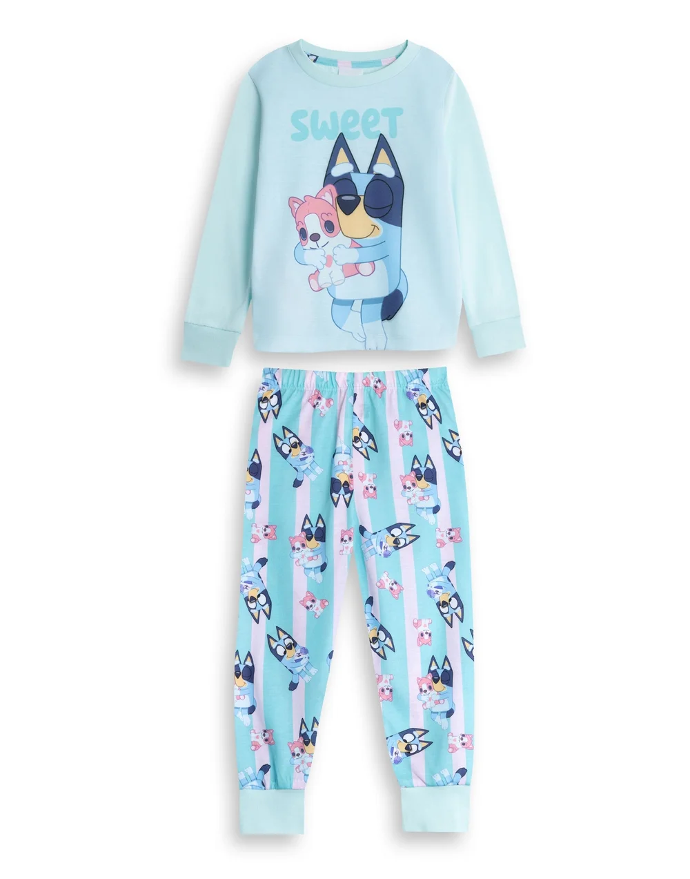 Vanilla Underground Bluey Character Girls Pink Long Pyjama Set (18mnths-7yrs) - Age 3-4 Years Image 2
