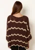 Blue Vanilla Brown Zig Zag Metallic Jumper - One Size Image 4