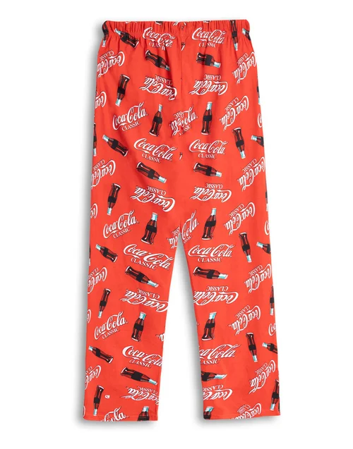 Vanilla Underground Coca Cola Logo Adults Red Lounge Pants - Extra Large Image 2