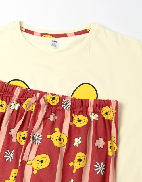 Vanilla Underground Disney Winnie The Pooh Adults Multicoloured Short Sleeve Pyjama Set - Extra small Image 3