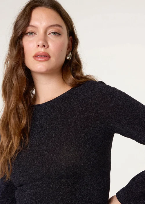 Blue Vanilla Navy Glitter Mini Dress With Back Tie - 22-24 Image 4