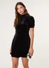 Blue Vanilla Black Polka Dot Puff Sleeve Dress - Small Image 2