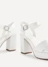Linzi Perola Bridal Ivorty Satin Platform Heels - Size 6 Image 4