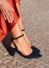 Linzi Larsa Wide Fit Navy Faux Suede Classic Pointed Toe Court Heel - Size 6 Image 1