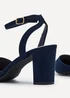Linzi Larsa Wide Fit Navy Faux Suede Classic Pointed Toe Court Heel - Size 6 Image 4