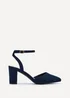 Linzi Larsa Wide Fit Navy Faux Suede Classic Pointed Toe Court Heel - Size 6 Image 2