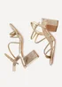 Linzi Kira Gold Diamante Block Heels - 4 Image 5